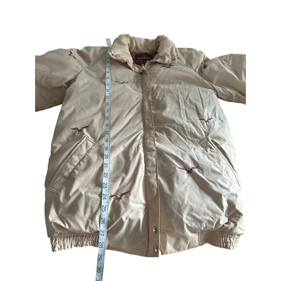 Vintage Jordache Puffer Down Jacket Duck & Fowl Feathers Embroidered Birds  XS - Picture 11 of 13